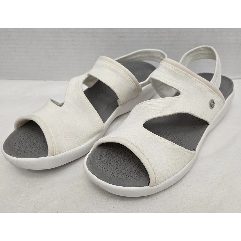 Bzees Women's Cleo Washable Slingback Sandals White